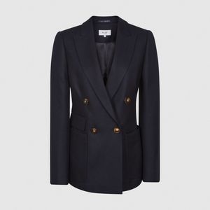NWOT Reiss Larsson Navy Blue Textured Blazer, size UK 12 (US 8)
